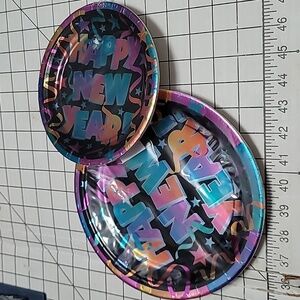 Happy New Year, Paper Plates 54939 & 5593 by Amscan plates  NIP‎ 8-7" & 8-9"